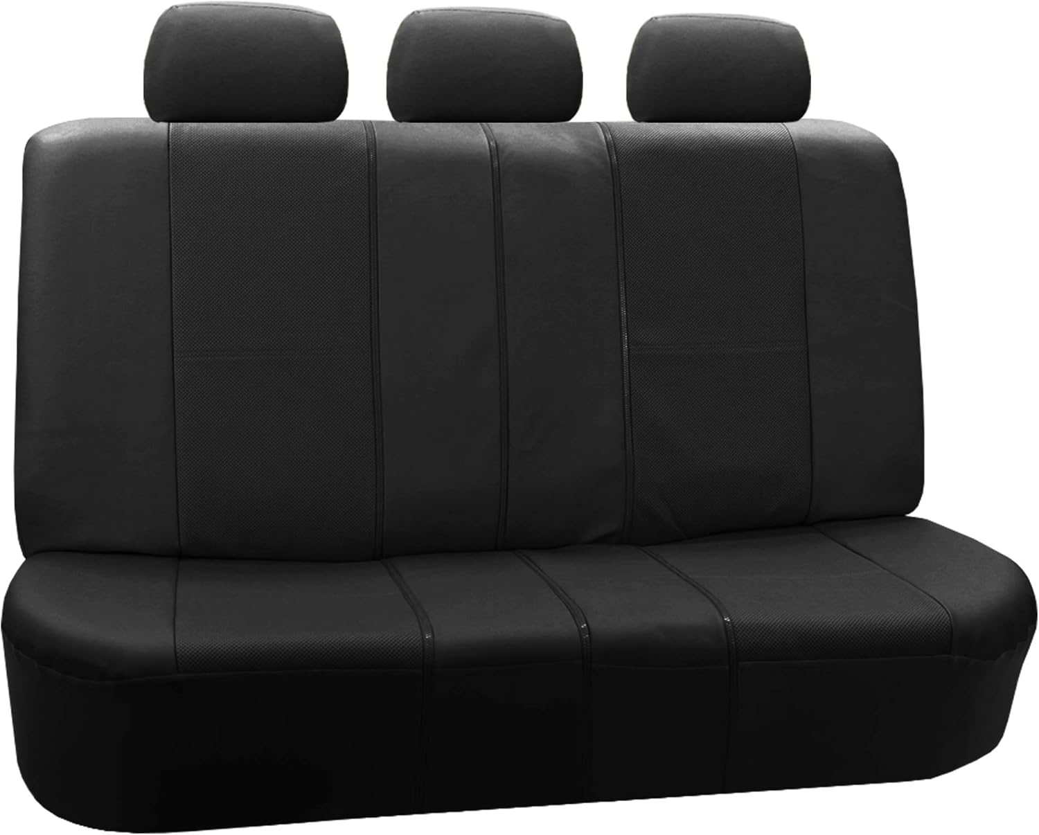 Deluxe Leatherette Seat Covers Rear Set, Airbag Compatible, Black Color-Universal Fit for Cars, Auto, Trucks, SUV